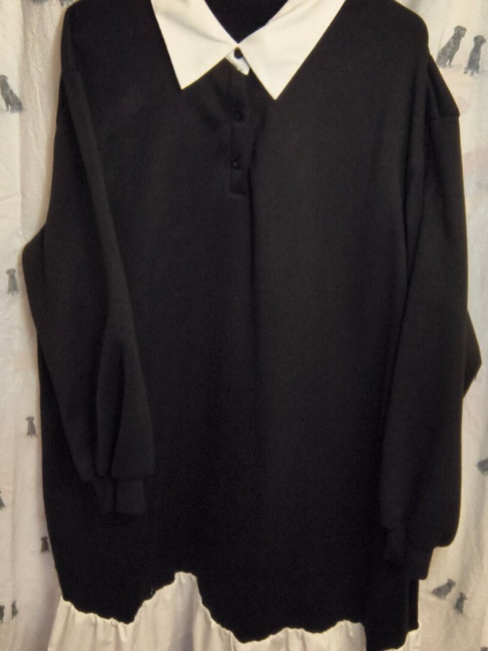 CIDER Black	Sweater Collar Dress [N0085]